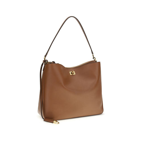 Beige Calf Leather Bos Taurus Shoulder Bag Balenciaga