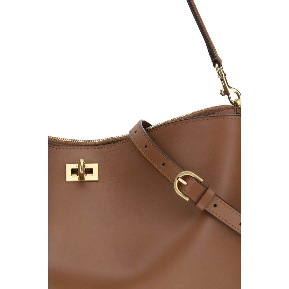 Beige Calf Leather Bos Taurus Shoulder Bag Balenciaga