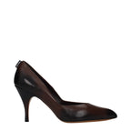 Brown Leather High Heel Pumps Miu Miu