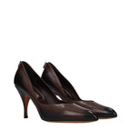 Brown Leather High Heel Pumps Miu Miu