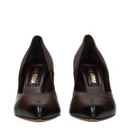 Brown Leather High Heel Pumps Miu Miu