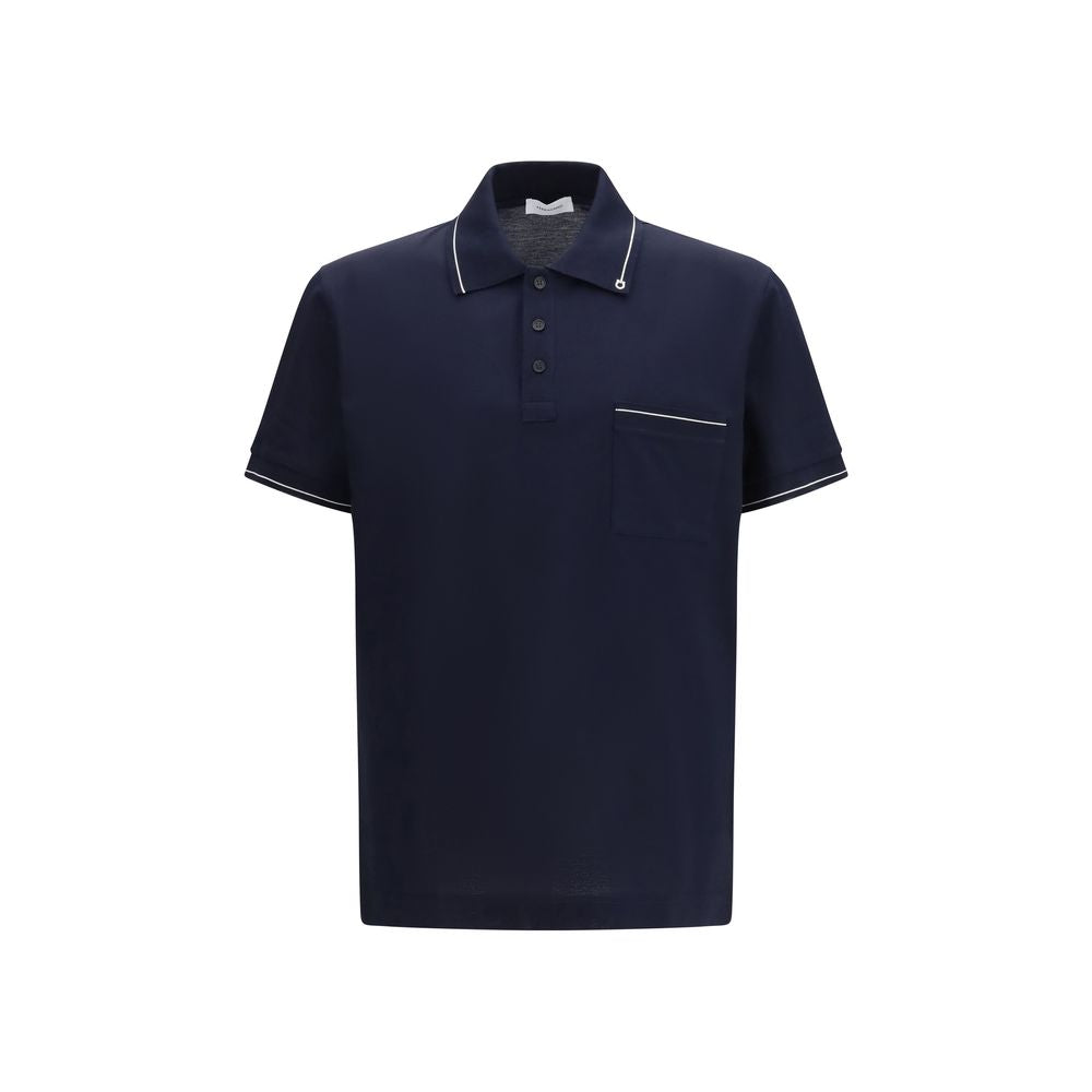Blue Cotton Polo Shirt Ferragamo