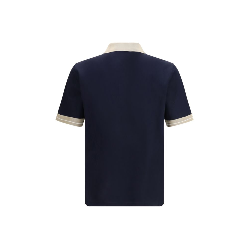 Blue Cotton Polo Shirt Ferragamo