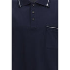 Blue Cotton Polo Shirt Ferragamo