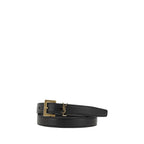 Black Calf Leather Bos Taurus Regular Belt Saint Laurent