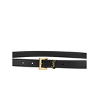 Black Calf Leather Bos Taurus Regular Belt Saint Laurent