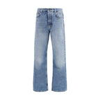 Blue Cotton Relaxed Fit Jeans Off-White