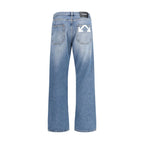 Blue Cotton Relaxed Fit Jeans Off-White