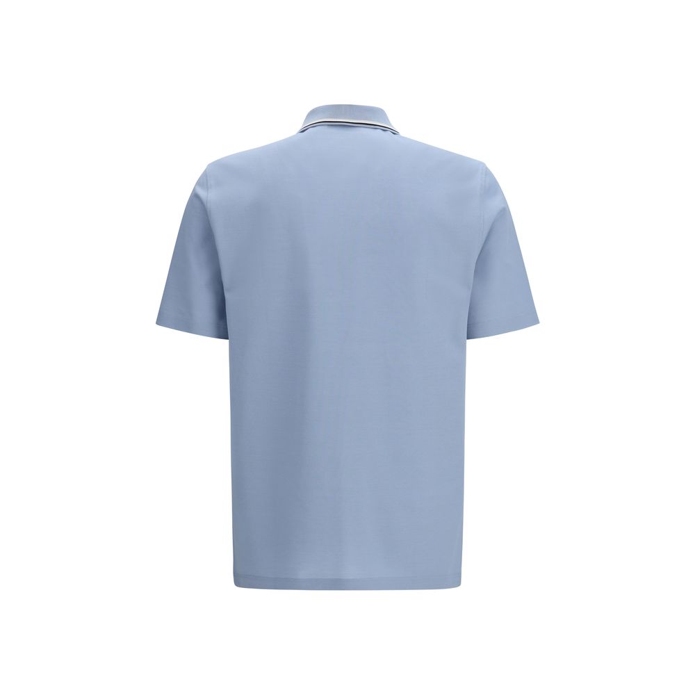 Blue Cotton Polo Shirt Ferragamo