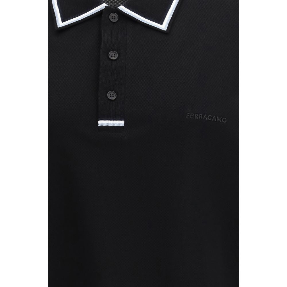 Black Cotton Polo Shirt Ferragamo