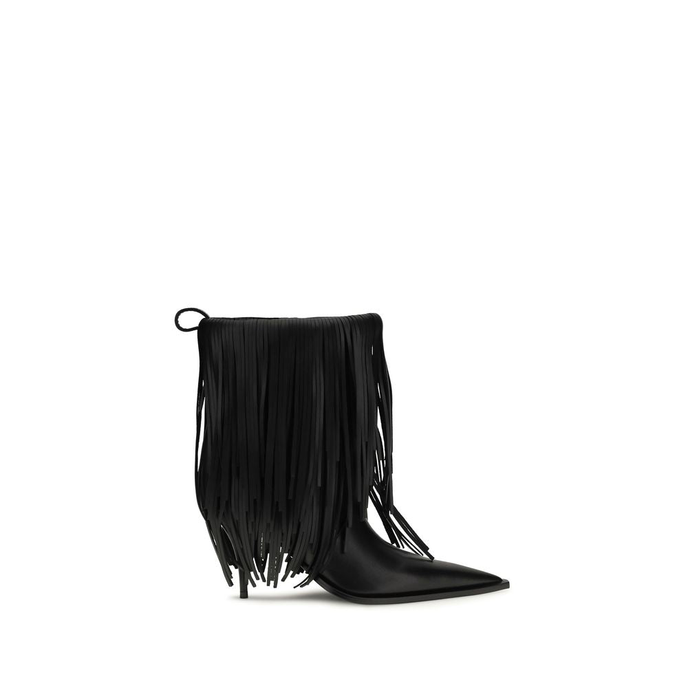 Black Calf Leather Bos Taurus Ankle Boots Balenciaga