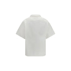 White Cotton Pattern Shirt Prada