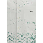 White Cotton Pattern Shirt Prada