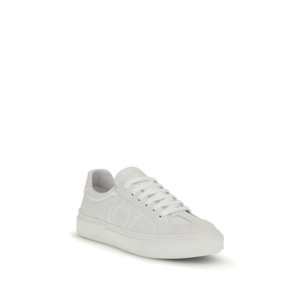 White Calf Leather Bos Taurus Sneakers Ferragamo