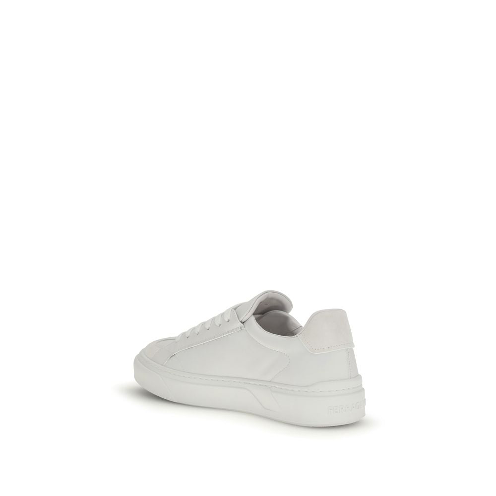 White Calf Leather Bos Taurus Sneakers Ferragamo