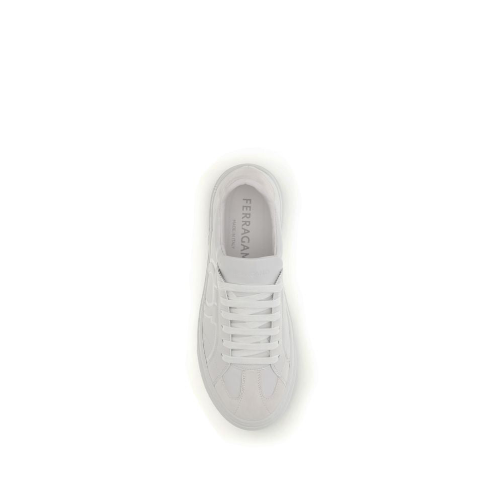 White Calf Leather Bos Taurus Sneakers Ferragamo