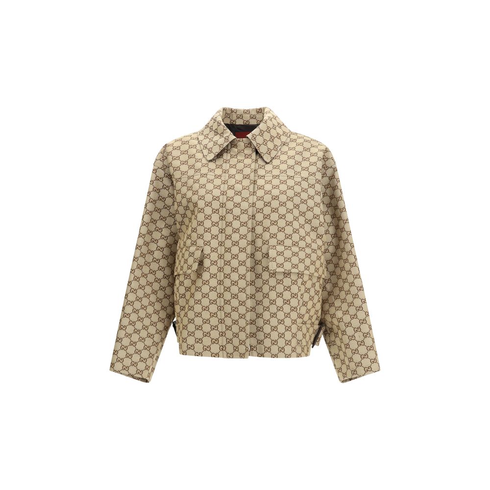 Beige Cotton Bomber Gucci