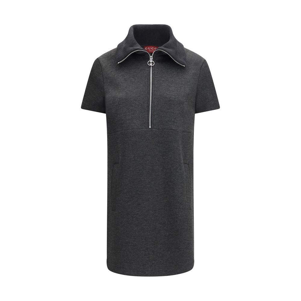 Gray Cotton Casual Dress Gucci