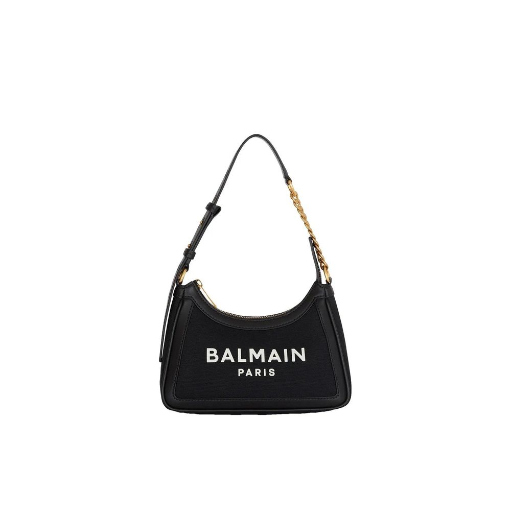 Black Cotton Shoulder Bag Balmain