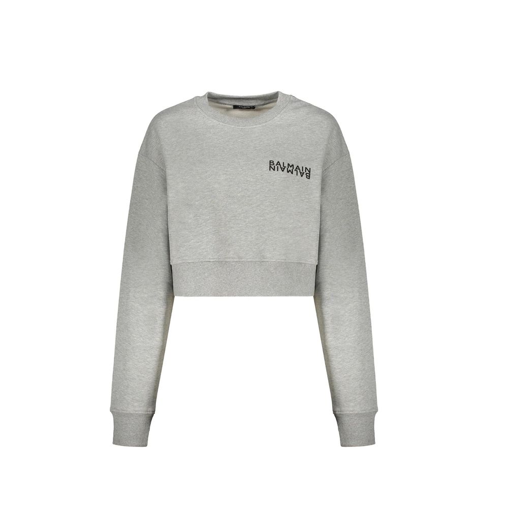Gray Cotton Sweatshirt Balmain