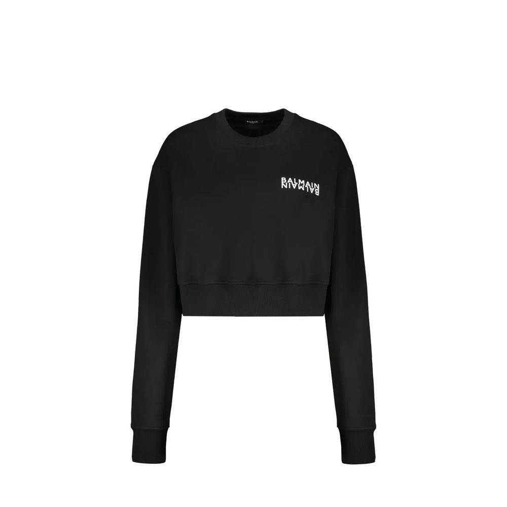 Black Cotton Sweatshirt Balmain