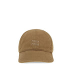 Beige Cotton Cap (Baseball Hat) Miu Miu