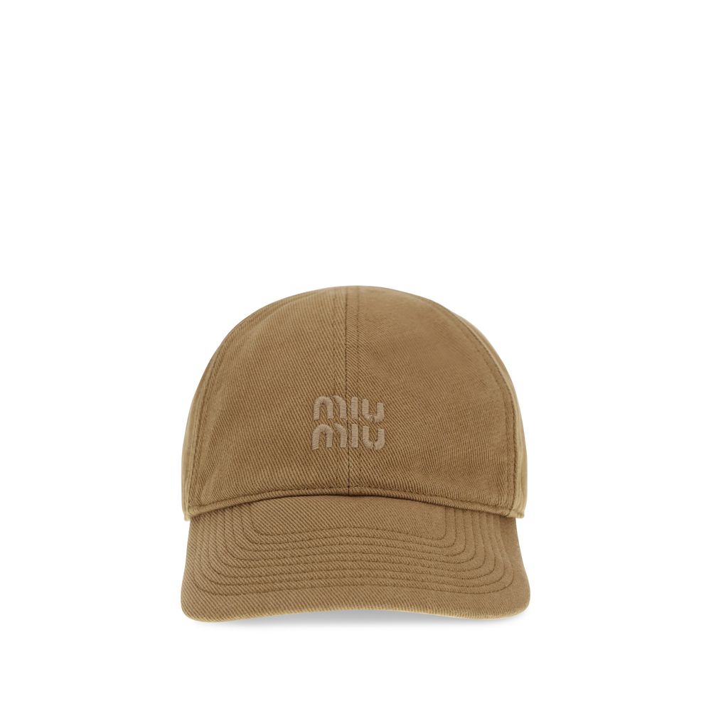 Beige Cotton Cap (Baseball Hat) Miu Miu