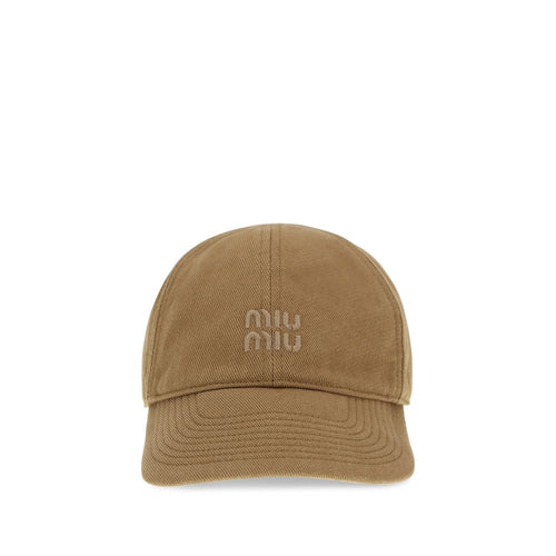 Beige Cotton Cap (Baseball Hat) Miu Miu