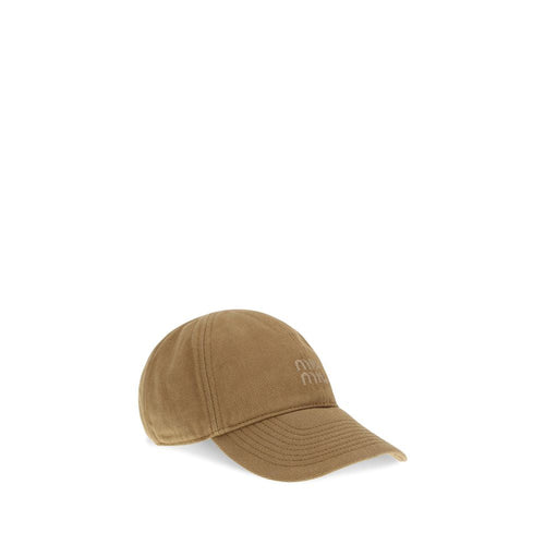 Beige Cotton Cap (Baseball Hat) Miu Miu
