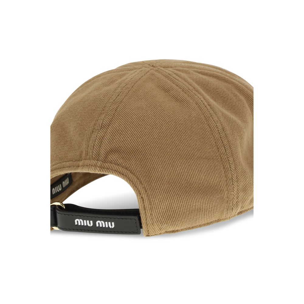 Beige Cotton Cap (Baseball Hat) Miu Miu