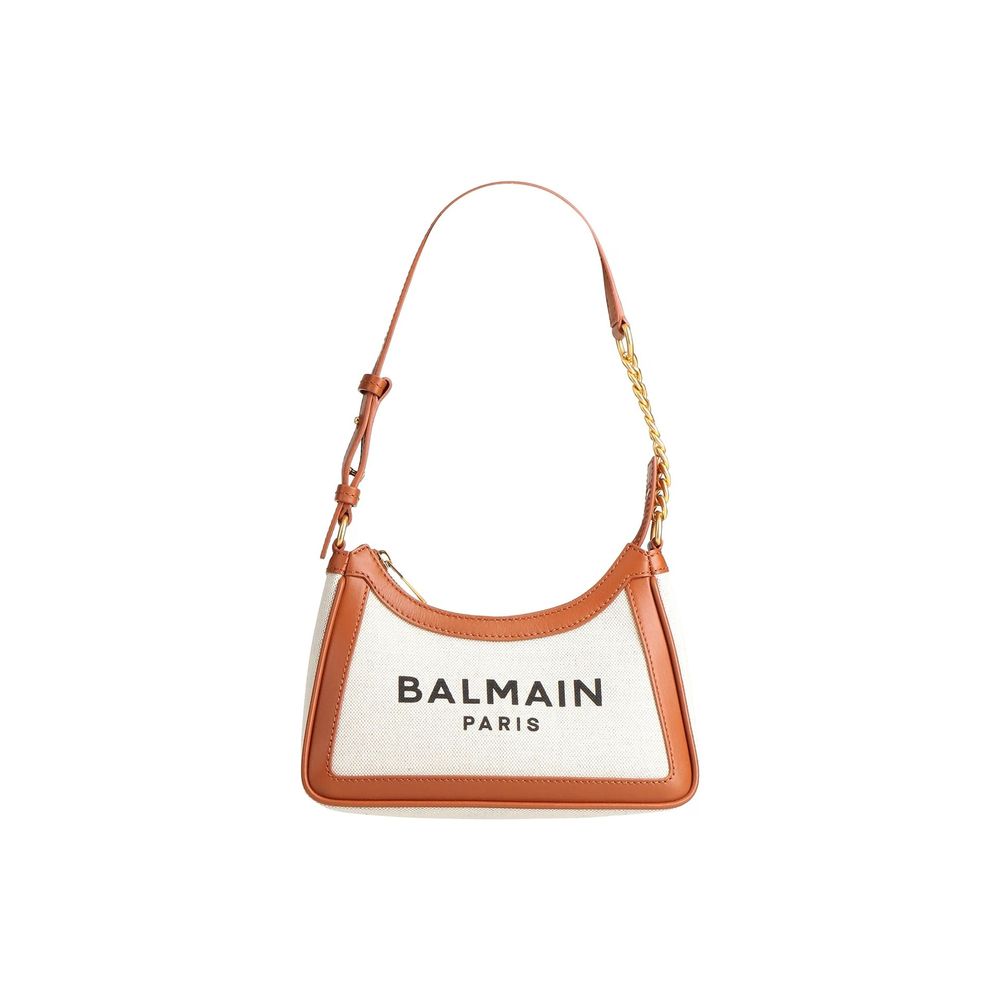 Brown Cotton Shoulder Bag Balmain