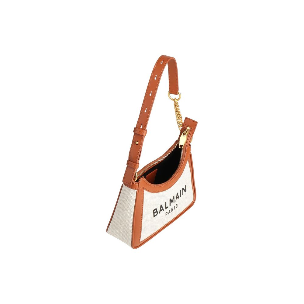 Brown Cotton Shoulder Bag Balmain