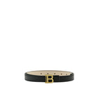 Black Leather Regular Belt Balmain