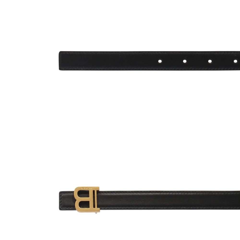 Black Leather Regular Belt Balmain