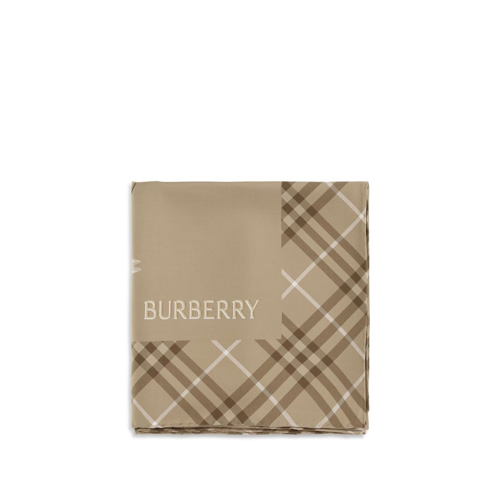 Beige Silk Scarf Burberry