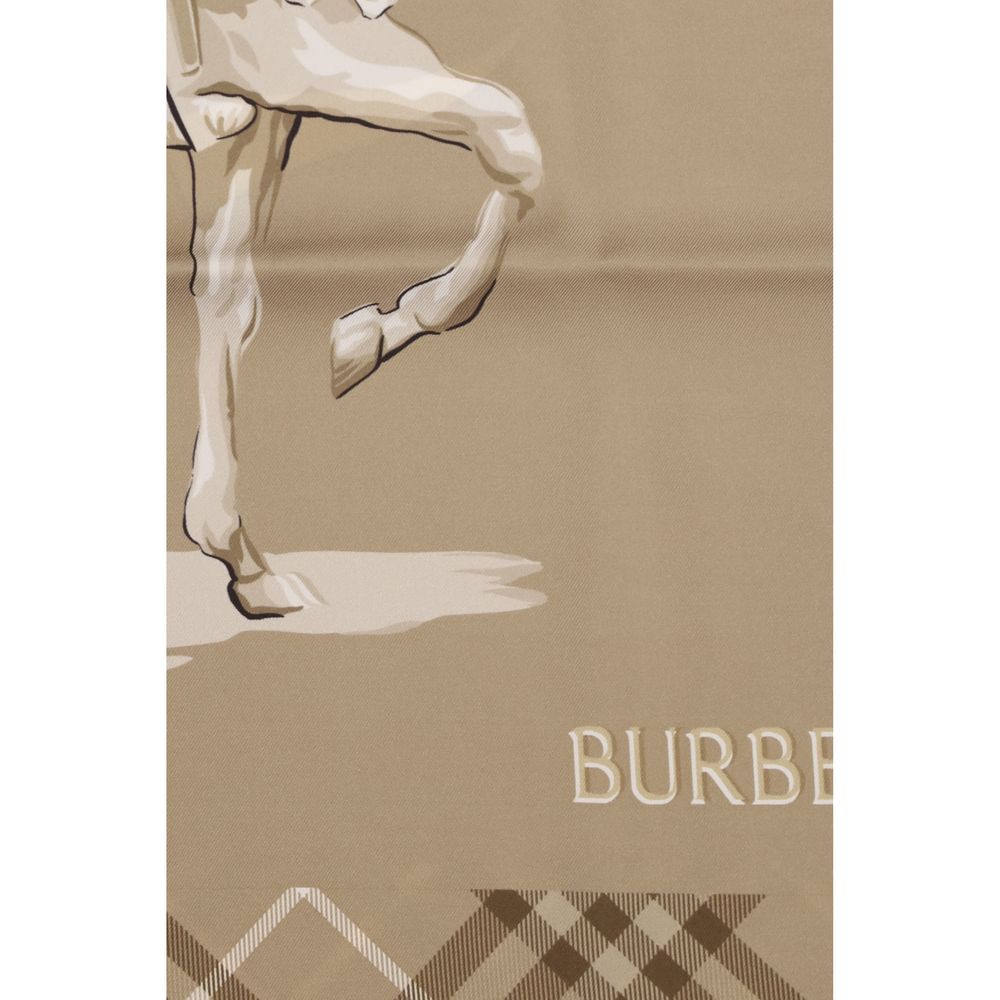 Beige Silk Scarf Burberry