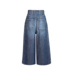 Blue Cotton High-Waisted Jean Dior