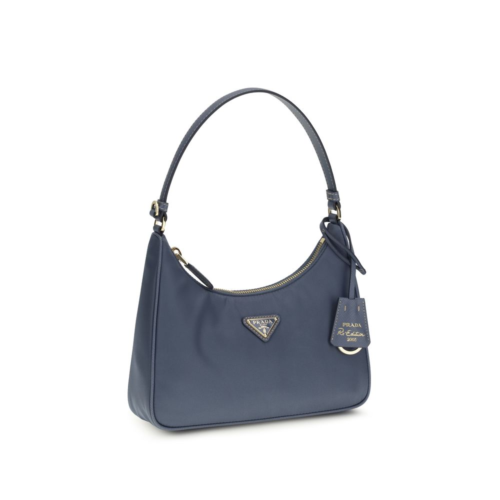 Blue Recycled Polyamide Shoulder Bag Prada