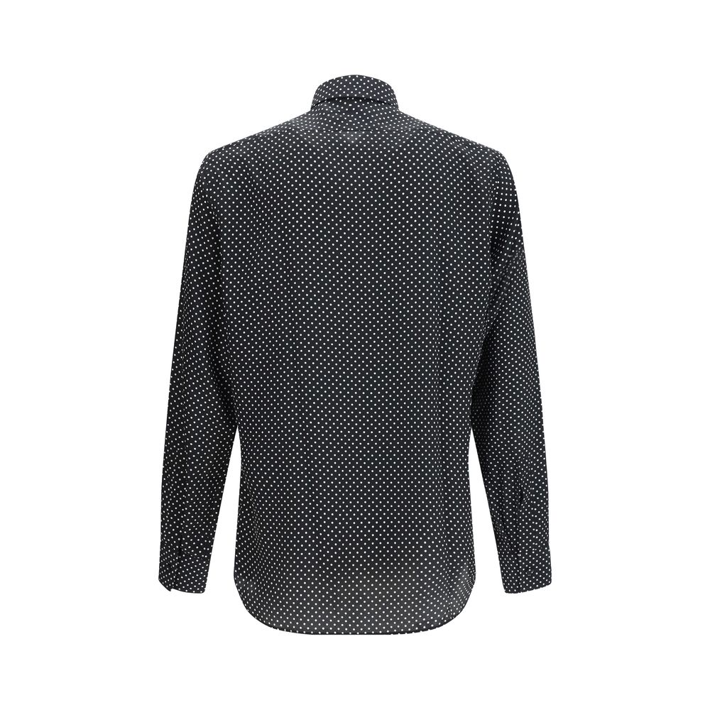 Black Silk Pattern Shirt