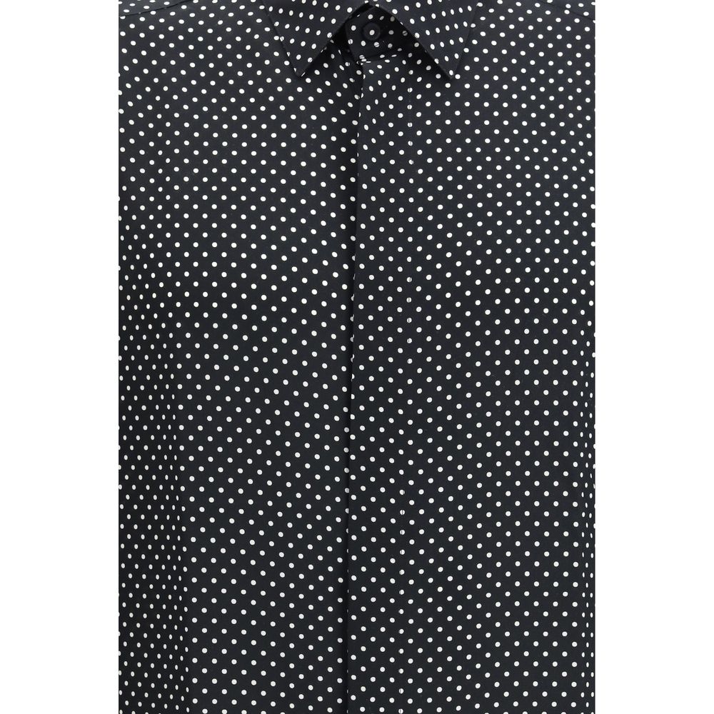 Black Silk Pattern Shirt