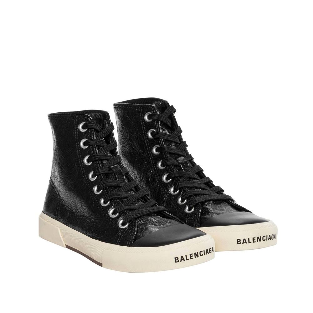 Black Calfskin High Top Sneakers Balenciaga