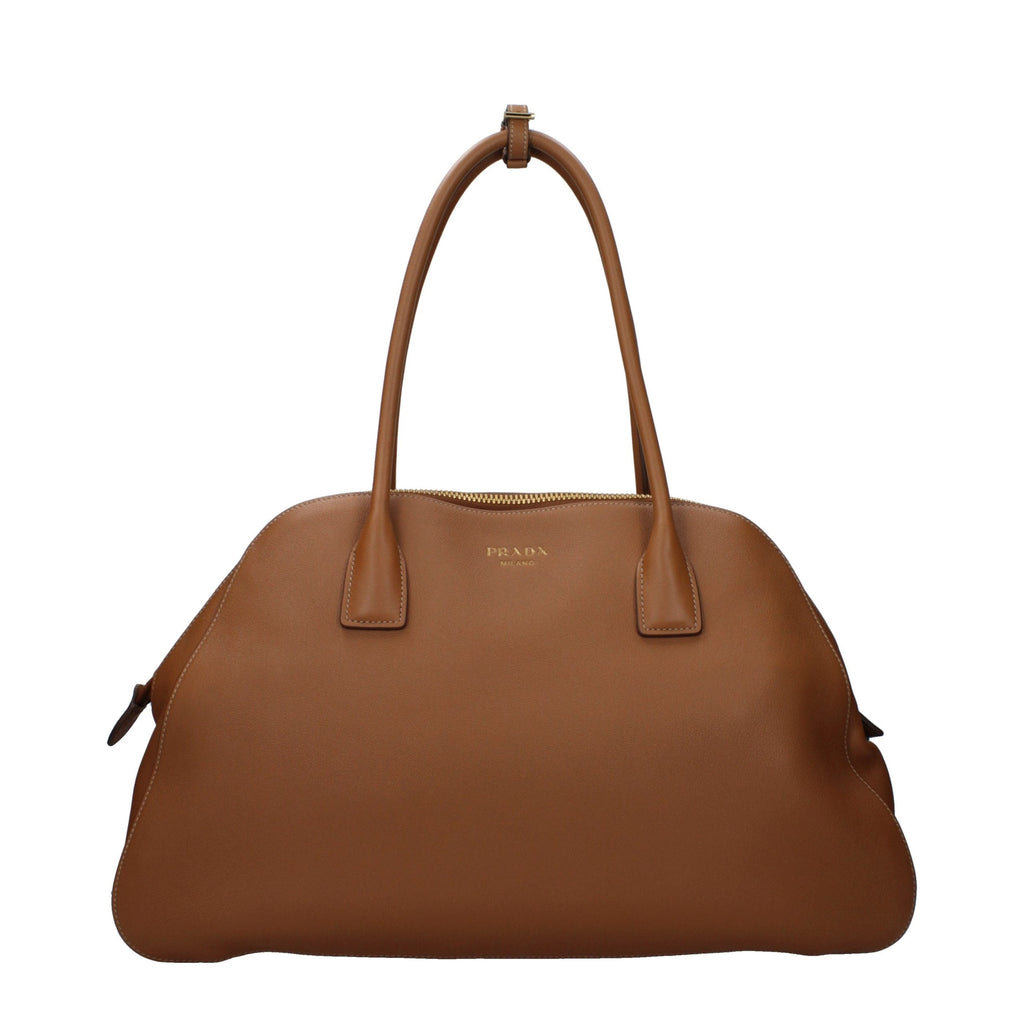 Brown Leather Shoulder Bag Prada