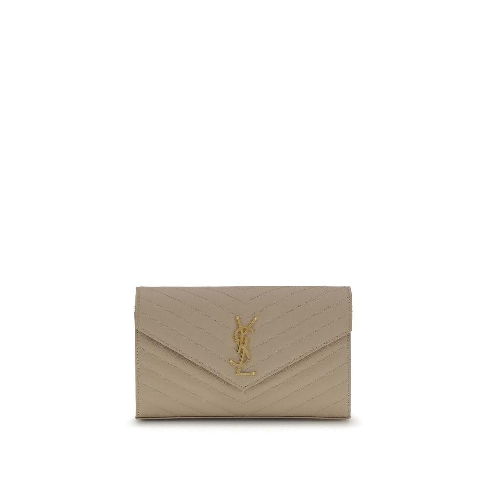 Beige Calf Leather Bos Taurus Shoulder Bag Saint Laurent