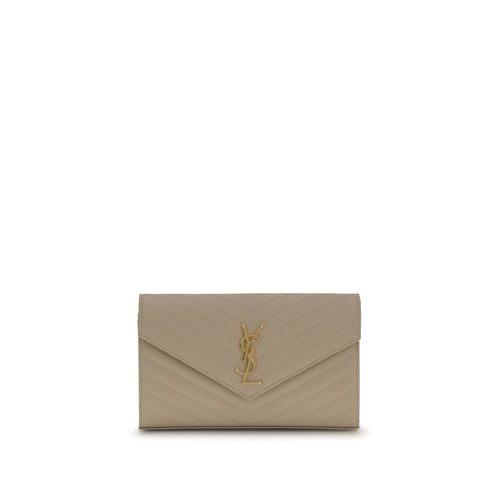 Beige Calf Leather Bos Taurus Shoulder Bag Saint Laurent