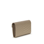 Beige Calf Leather Bos Taurus Shoulder Bag Saint Laurent
