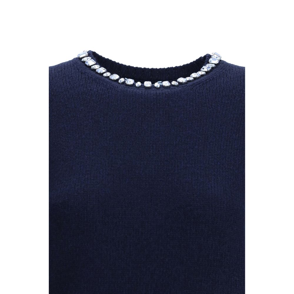 Blue Fleece Wool Sweatshirt Prada