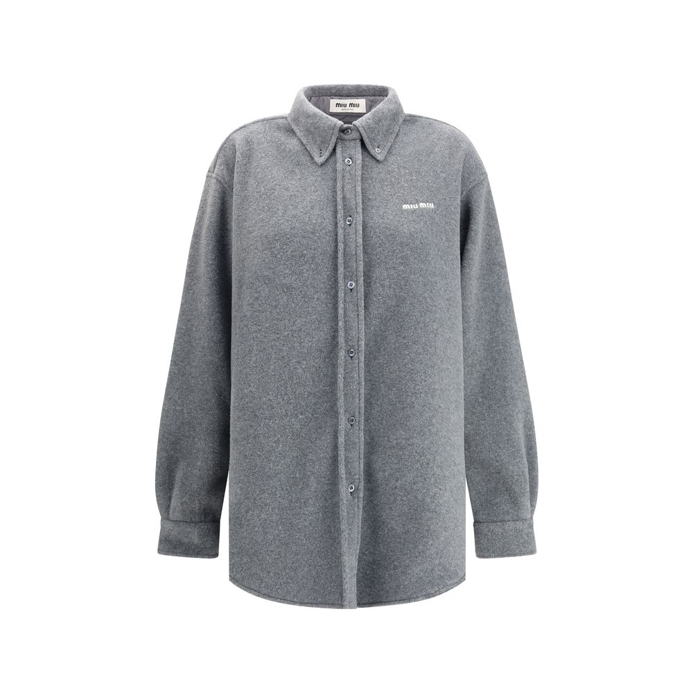 Gray Polyester Shirt Miu Miu