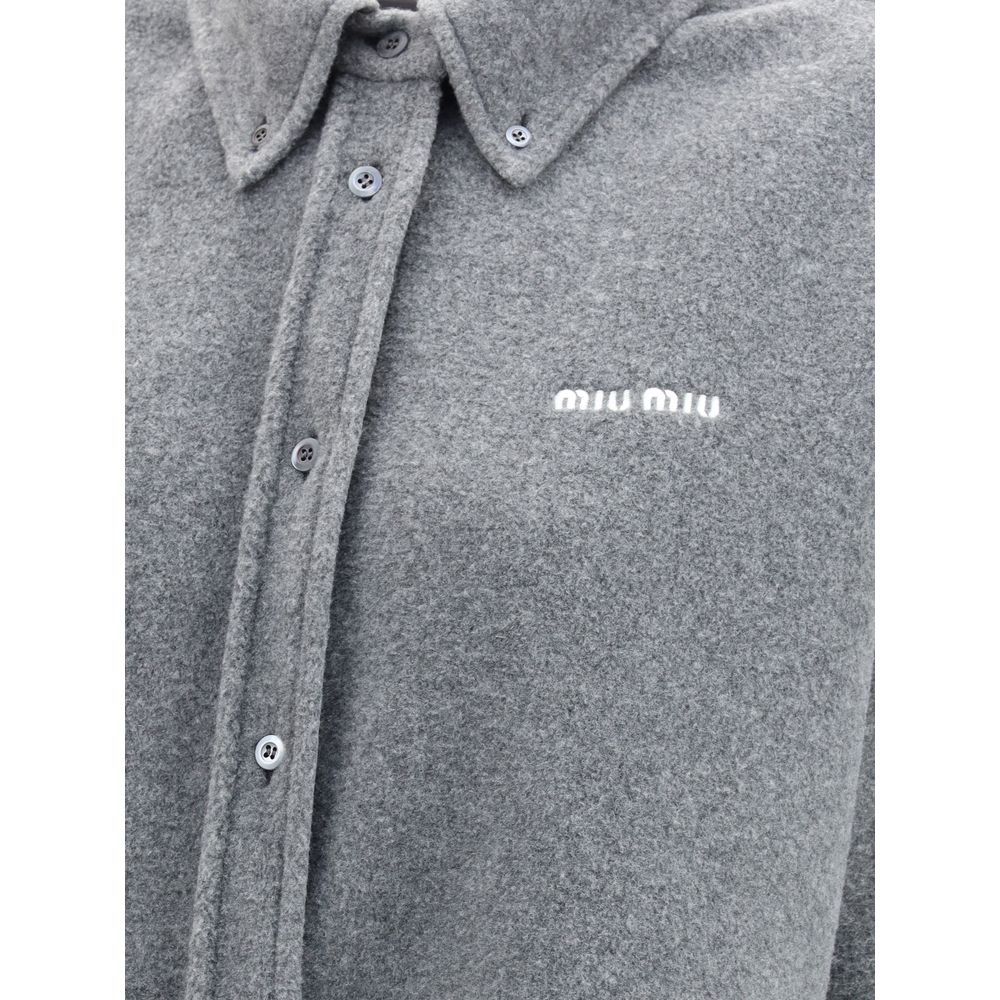 Gray Polyester Shirt Miu Miu