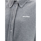Gray Polyester Shirt Miu Miu