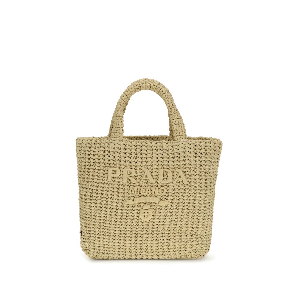 Beige Viscose Handbag Prada